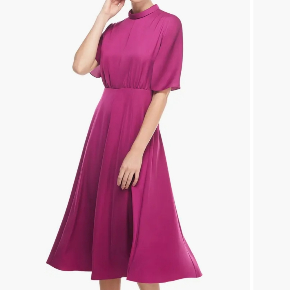 Diane Mock Neck Fit & Flare Midi Dress
